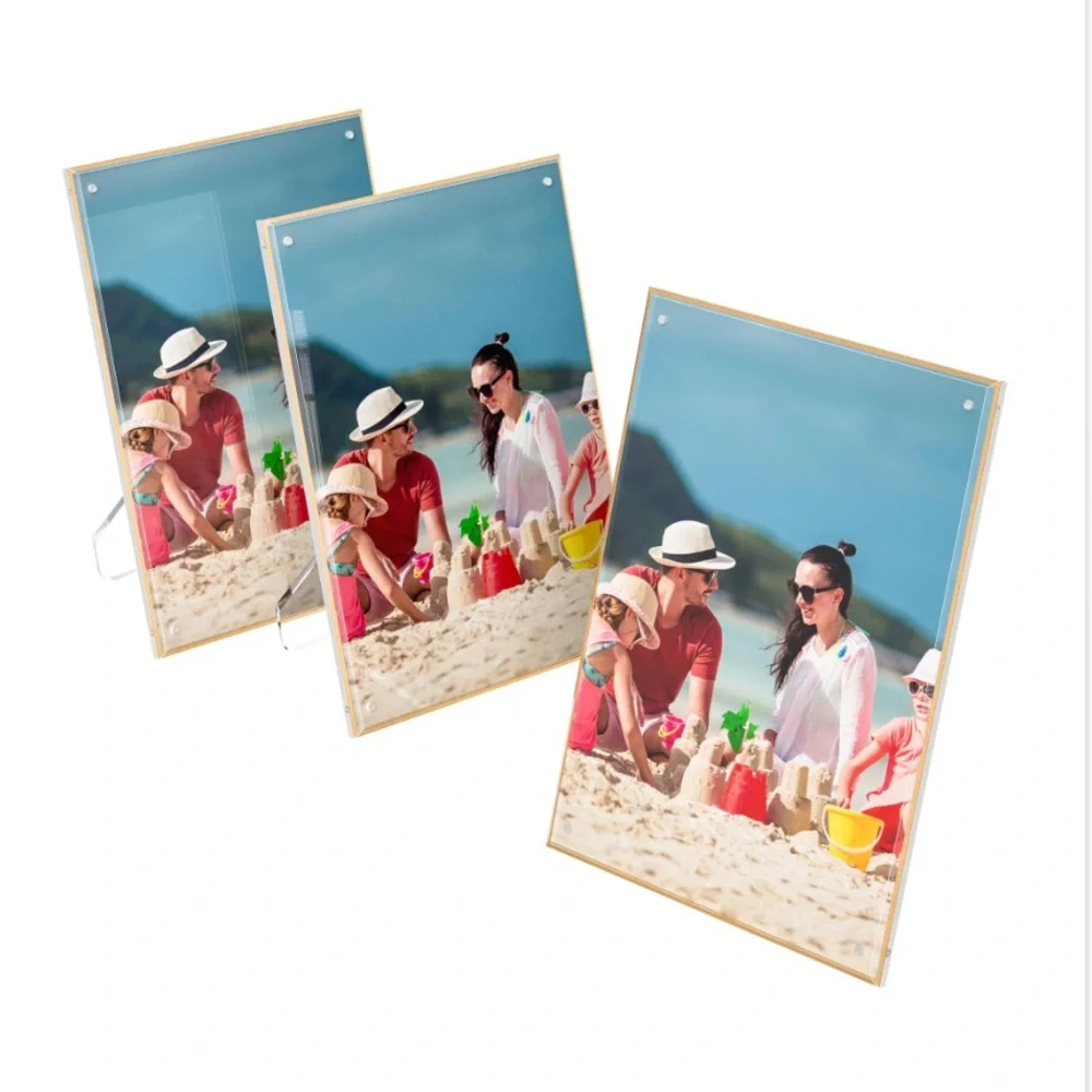 Elegant Gold & Acrylic Picture Frame Set